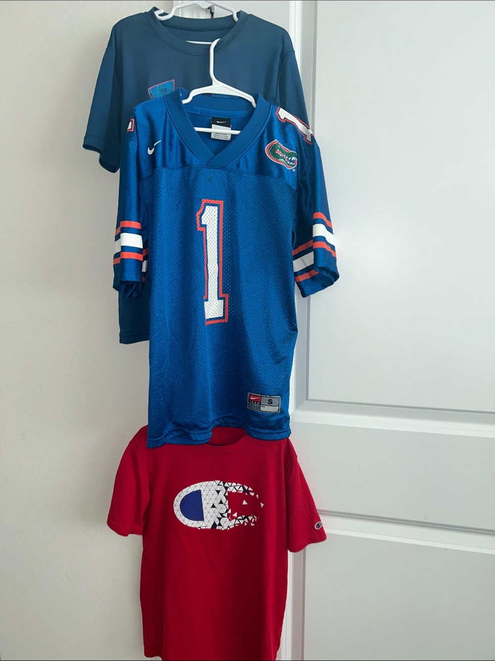 Nike Blue Florida Gators Kids Football Jersey Under Armour Champion Bundle